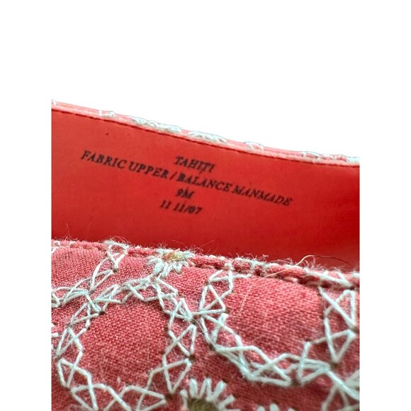 New Liz Claiborne Womens Red Open-Toe Espadrille Wedge Sandals 9M Fabric Upper & - Picture 3 of 7